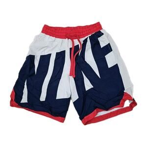 Nike Men's Medium Throwback Graphic Shorts AT3165-102 Red White & Blue Loose Fit